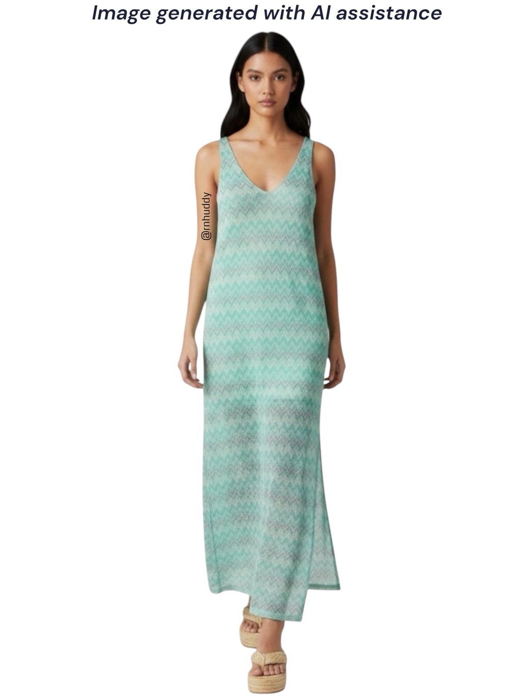 Nwt Vero Moda S Zig Zag Crochet V-Neck Sleeveless Maxi Dress
